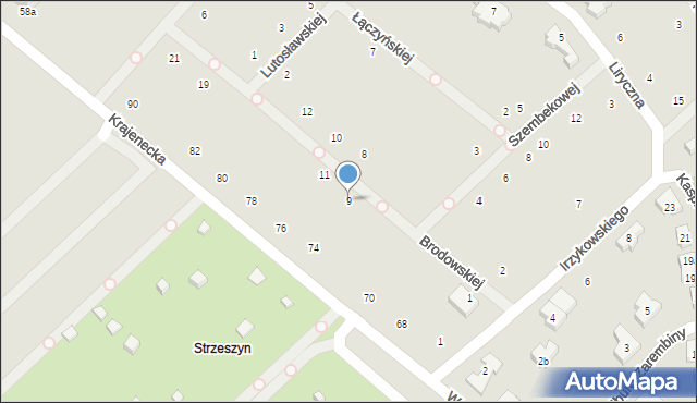 Poznań, Brodowskiej Haliny, 9, mapa Poznania