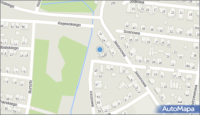 Poznań, Brzozowa, 36a, mapa Poznania