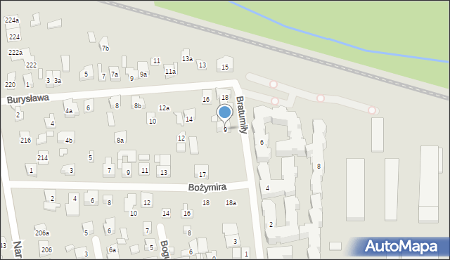 Poznań, Bratumiły, 9, mapa Poznania