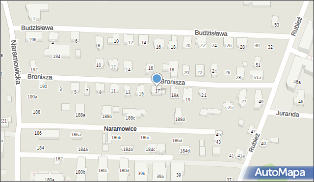 Poznań, Bronisza, 17, mapa Poznania