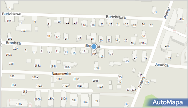 Poznań, Bronisza, 19a, mapa Poznania