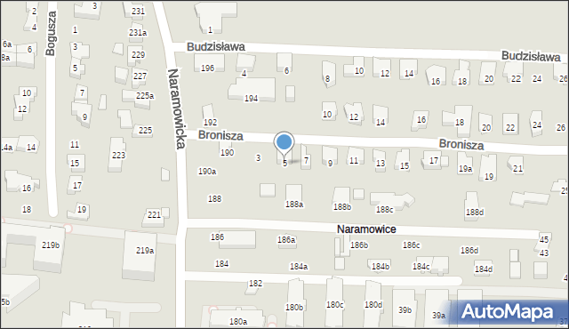 Poznań, Bronisza, 5, mapa Poznania