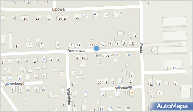 Prabuty, Brzozowa, 20, mapa Prabuty