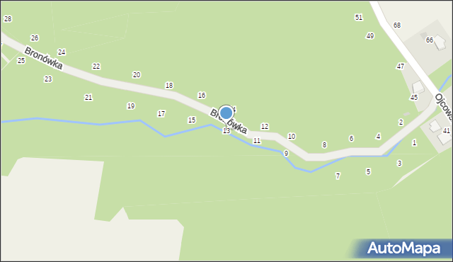 Prądnik Korzkiewski, Bronówka, 13, mapa Prądnik Korzkiewski