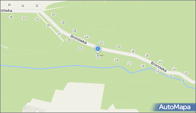 Prądnik Korzkiewski, Bronówka, 21, mapa Prądnik Korzkiewski