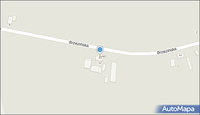 Pruszcz, Brzezińska, 13, mapa Pruszcz