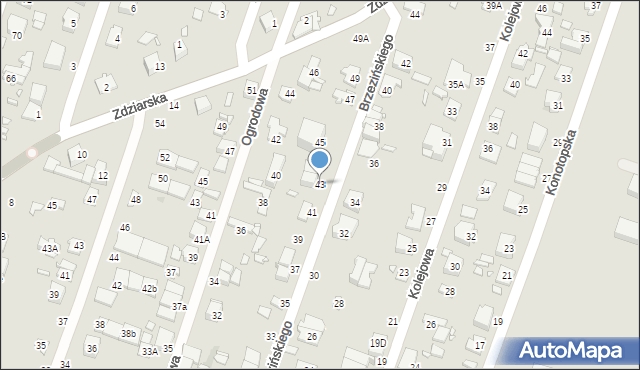 Pruszków, Brzezińskiego Franciszka, 43, mapa Pruszków