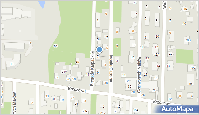 Pruszków, Brzozowa, 42A, mapa Pruszków