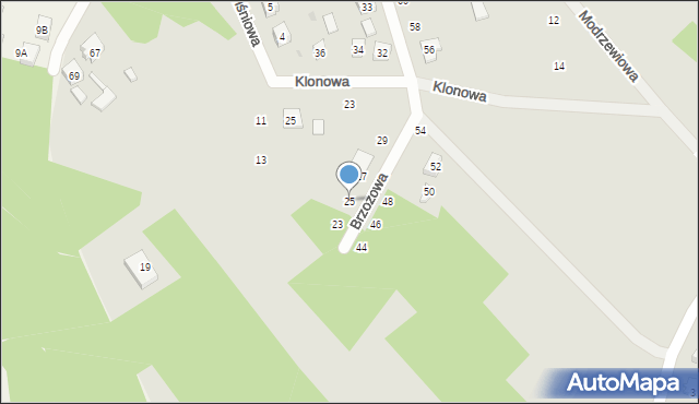 Przedbórz, Brzozowa, 25, mapa Przedbórz