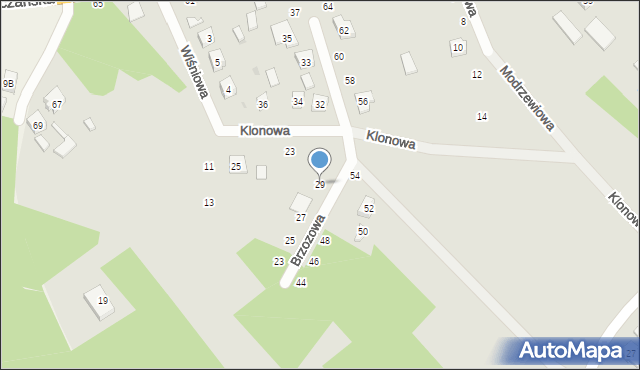 Przedbórz, Brzozowa, 29, mapa Przedbórz