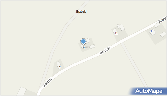 Przysiersk, Brzózki, 9, mapa Przysiersk