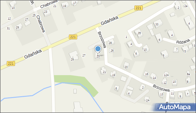 Przywidz, Brzozowa, 23, mapa Przywidz