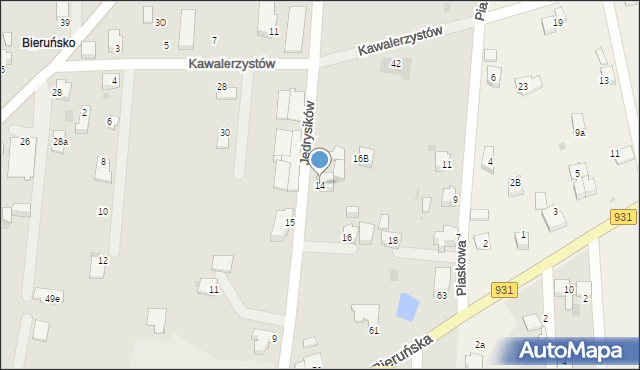 Pszczyna, Braci Jędrysików, 14, mapa Pszczyny