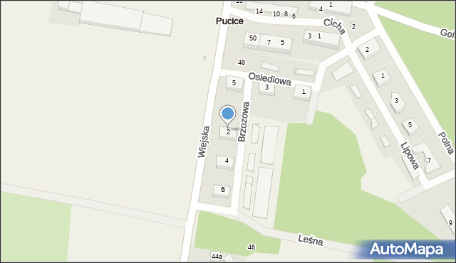 Pucice, Brzozowa, 2, mapa Pucice