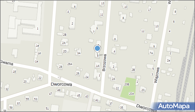 Puszczykowo, Brzozowa, 3, mapa Puszczykowo