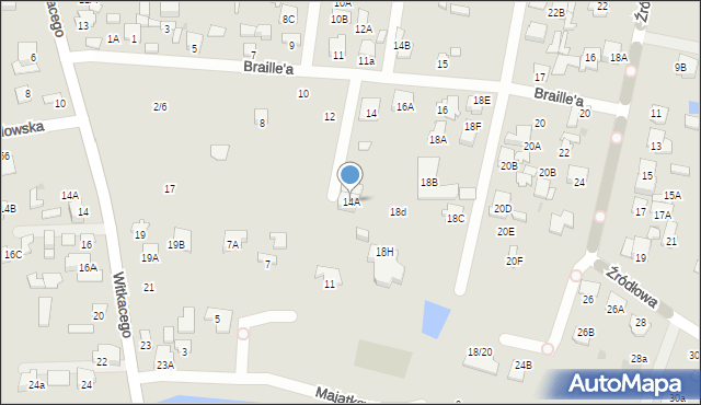Radom, Braille'a Ludwika, 14A, mapa Radomia