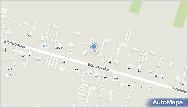 Radom, Brzustowska, 20a, mapa Radomia