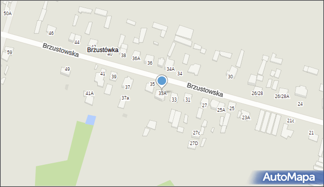 Radom, Brzustowska, 33A, mapa Radomia