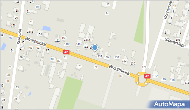 Radomsko, Brzeźnicka, 140, mapa Radomsko