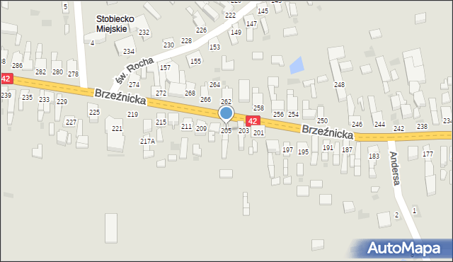 Radomsko, Brzeźnicka, 205, mapa Radomsko