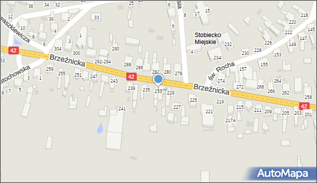 Radomsko, Brzeźnicka, 233, mapa Radomsko