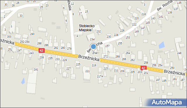 Radomsko, Brzeźnicka, 274A, mapa Radomsko