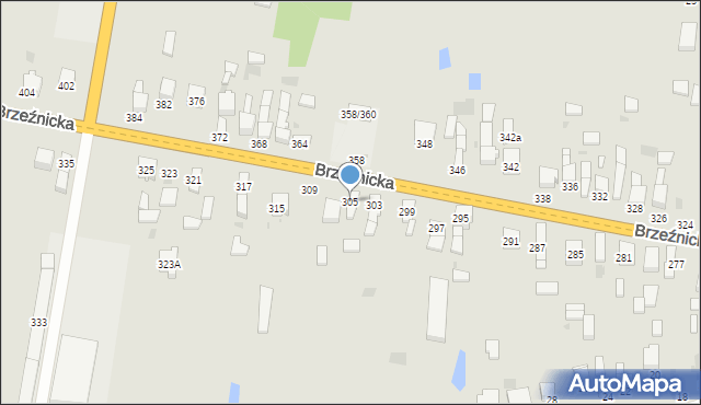 Radomsko, Brzeźnicka, 305, mapa Radomsko