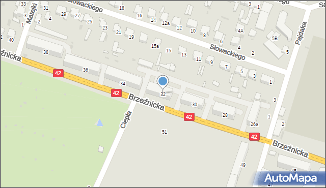 Radomsko, Brzeźnicka, 32, mapa Radomsko