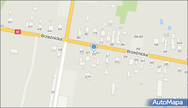 Radomsko, Brzeźnicka, 321, mapa Radomsko