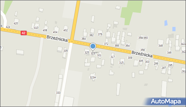 Radomsko, Brzeźnicka, 323, mapa Radomsko