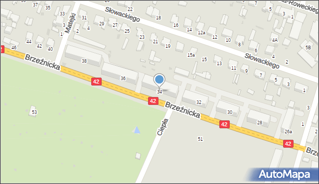 Radomsko, Brzeźnicka, 34, mapa Radomsko