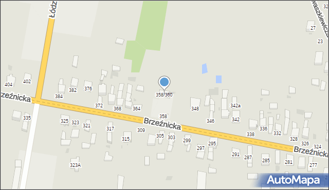 Radomsko, Brzeźnicka, 358/360, mapa Radomsko