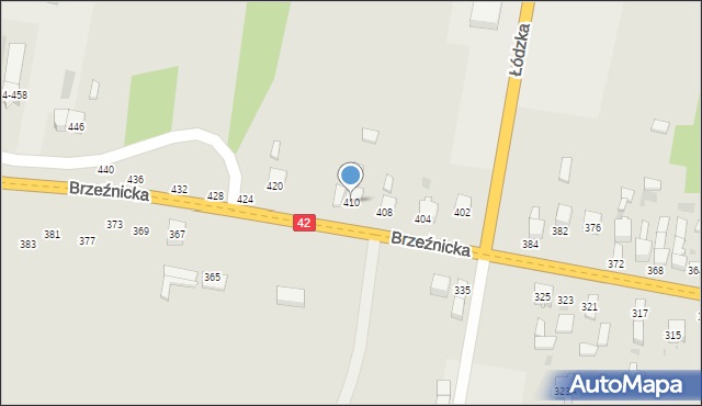 Radomsko, Brzeźnicka, 410, mapa Radomsko