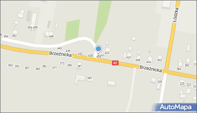 Radomsko, Brzeźnicka, 424, mapa Radomsko