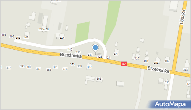 Radomsko, Brzeźnicka, 430, mapa Radomsko