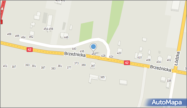 Radomsko, Brzeźnicka, 432, mapa Radomsko