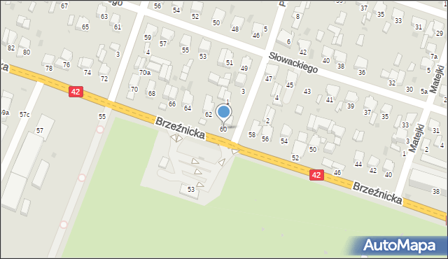 Radomsko, Brzeźnicka, 60, mapa Radomsko