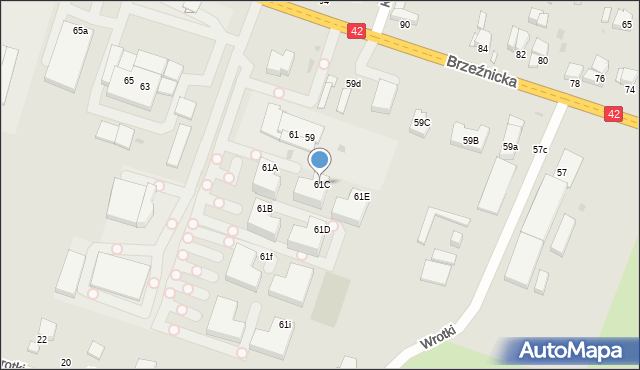 Radomsko, Brzeźnicka, 61C, mapa Radomsko