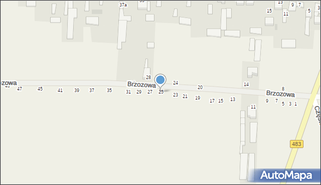 Radostków, Brzozowa, 25, mapa Radostków