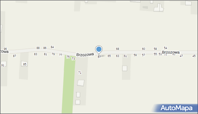 Radostków, Brzozowa, 67, mapa Radostków