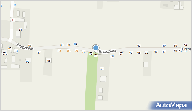 Radostków, Brzozowa, 73, mapa Radostków