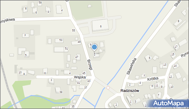 Radziszów, Brzegi, 2, mapa Radziszów