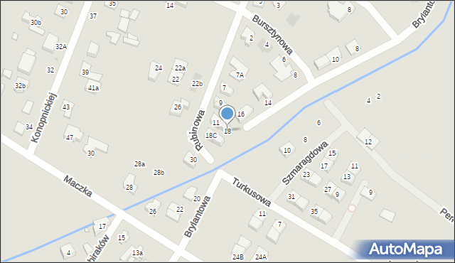 Radzymin, Brylantowa, 18, mapa Radzymin