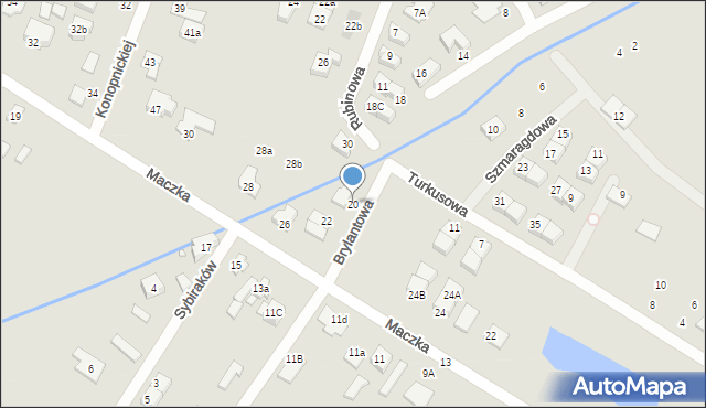 Radzymin, Brylantowa, 20, mapa Radzymin