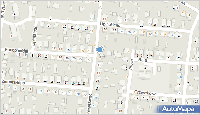 Radzyń Podlaski, Broniewskiego Władysława, 9, mapa Radzyń Podlaski