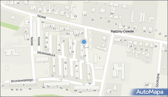 Rędziny, Broniewskiego Władysława, 1b, mapa Rędziny
