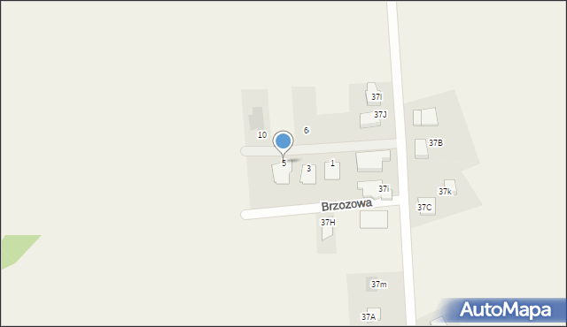 Rogów, Brzozowa, 5, mapa Rogów