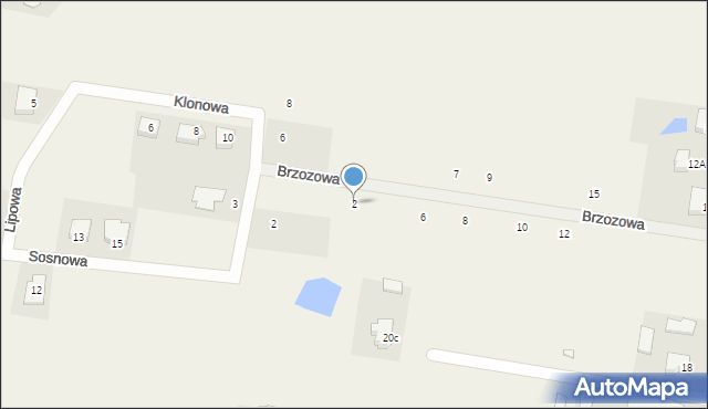 Rogów, Brzozowa, 2, mapa Rogów