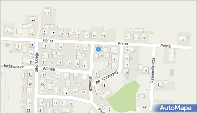 Rozdrażew, Bronisza, ks., 7, mapa Rozdrażew