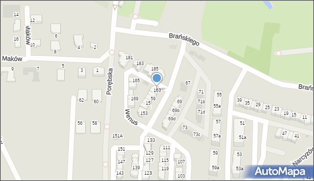 Ruda Śląska, Brańskiego Wiktora, 163, mapa Rudy Śląskiej